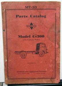 1936-37 International Truck Dealer Model C 300 IH Parts Book Catalog MT-33 Orig