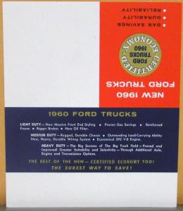 1960 Ford Truck F 100 Pickup 600 Dump 1000 Tractor C 700 Tilt Sales Card Mailer