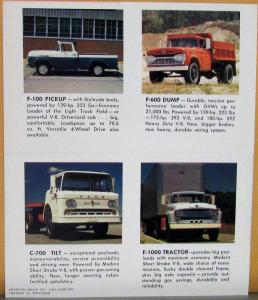 1960 Ford Truck F 100 Pickup 600 Dump 1000 Tractor C 700 Tilt Sales Card Mailer