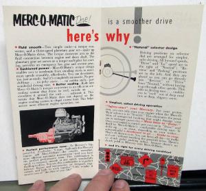 1951 Mercury Dealer Pocket Sales Brochure Merc-O-Matic Automatic Transmission