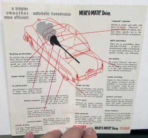 1951 Mercury Dealer Pocket Sales Brochure Merc-O-Matic Automatic Transmission