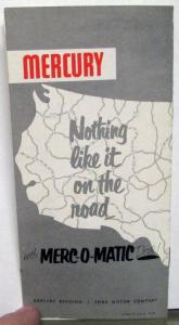 1951 Mercury Dealer Pocket Sales Brochure Merc-O-Matic Automatic Transmission