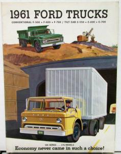 1961 Ford Conventional F500 600 & Tilt Cab C550 600 700 Sales Brochure REVISED
