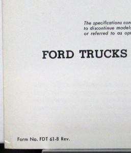 1961 Ford Conventional F500 600 & Tilt Cab C550 600 700 Sales Brochure REVISED