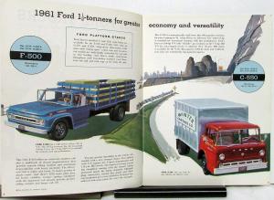 1961 Ford Conventional F500 600 & Tilt Cab C550 600 700 Sales Brochure REVISED