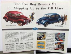 1939 Ford V8 DeLuxe Fordor & Tudor Sedan Dealer Invitation Sale Folder Tomlinson