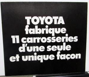 1970 Toyota Canadian Dealer French Text Full Line Car Models Brochure Folder