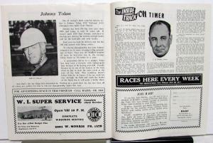 1953 Indianapolis 16th Street Speedway Midget Racing Program Dirt Track Original