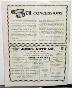 1953 Indianapolis 16th Street Speedway Midget Racing Program Dirt Track Original