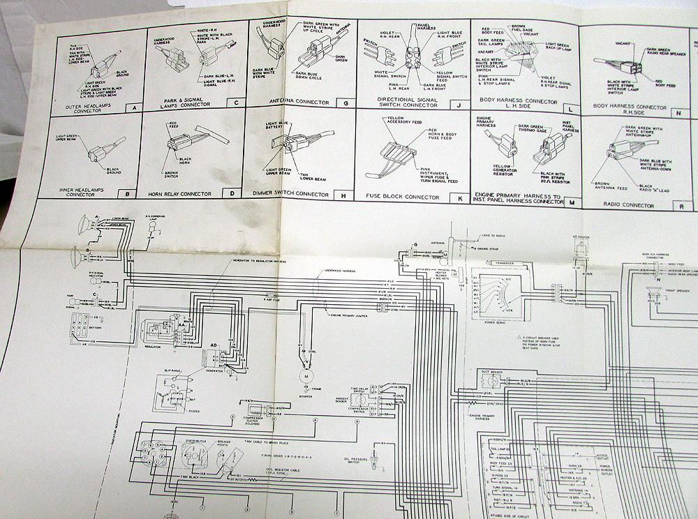 1964 Cadillac Dealer Chassis Wiring Circuit Diagram Poster Service