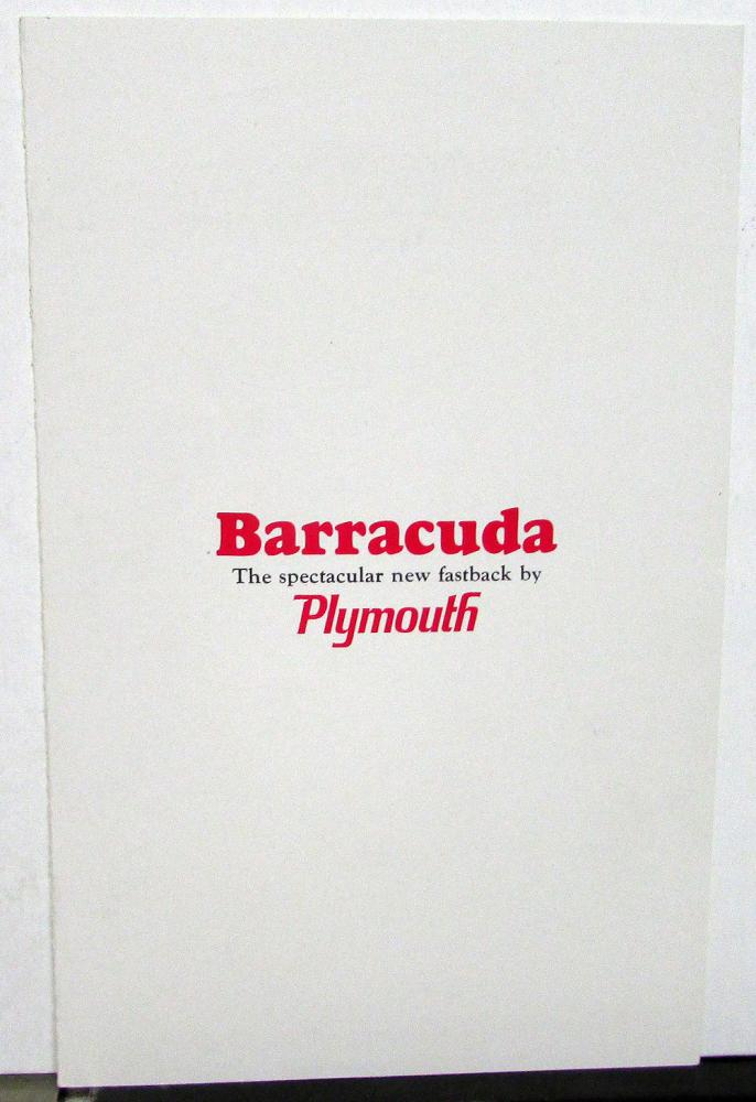 1964 Plymouth Barracuda Dealer Sales Brochure Folder New Fastback Introduction