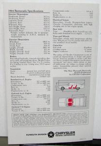 1964 Plymouth Barracuda Dealer Sales Brochure Folder New Fastback Introduction