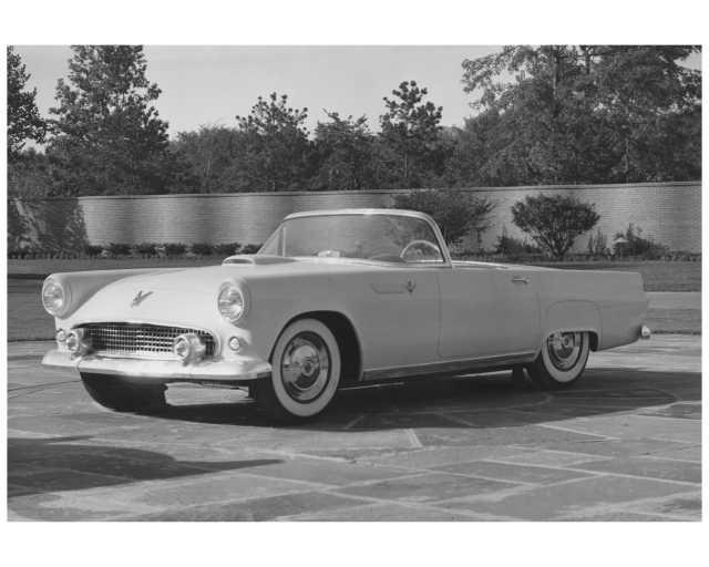 1955 Ford Thunderbird with Big Hood Emblem Press Photo 0228