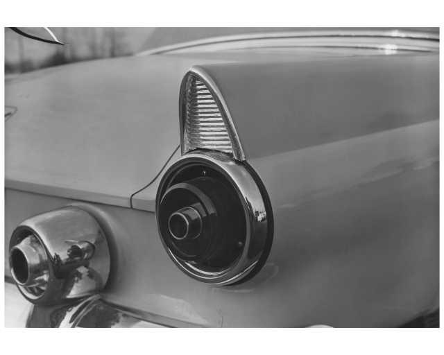1955 Ford Thunderbird Rear Fin and Exhaust Port Design Study Press Photo 0235