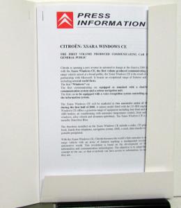 2000 Citroen Xsara Windows CE Geneva Motor Show Press Kit Media Release