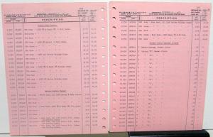 1956 Oldsmobile Dealer Parts Book Supplements Accessory Release & Change Notice