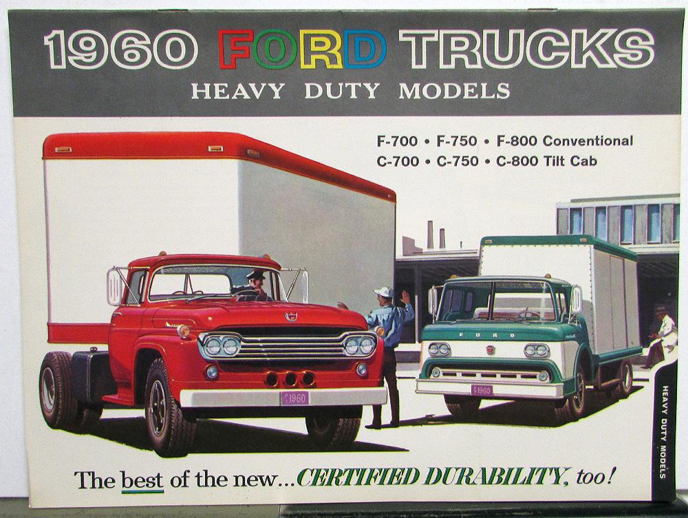 1960 Ford HD Truck Models F C 700 750 800 Heavy Duty Sale Brochure Dtd Aug 59