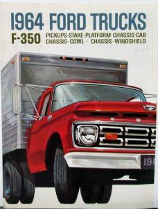 1964 Ford F 350 Truck Pickup Stake Chassis Platform Sales Folder REV Feb 64