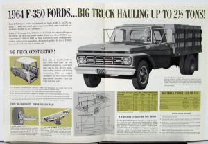 1964 Ford F 350 Truck Pickup Stake Chassis Platform Sales Folder REV Feb 64