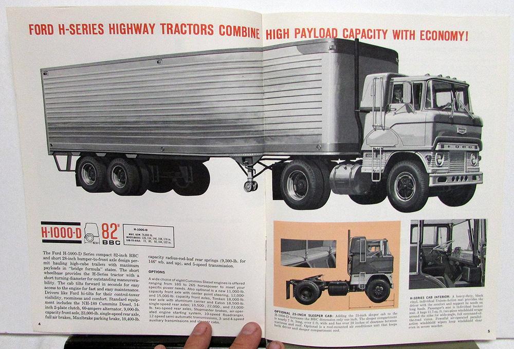 1964 Ford Truck Series F N H 950 1000 1100 Diesel Powered Revised Sales Brochure
