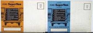 1965 Ford Econoline Super Van Post Cards Features & Loadspace Set of 2 Original