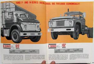 1965 Ford Diesel Power Single Axle Truck F N H 950 1000 1100 Sale Brochure Orig