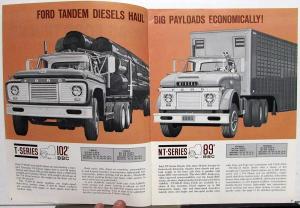 1965 Ford Diesel Tandem Axle Truck Series T NT HT Sales Folder Original