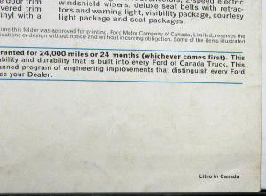 1966 Ford Ranchero Canadian Sales Brochure Folder Original