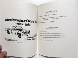 1973 GMC Truck Dealer Newspaper Ads Promotion Packet Pickup