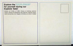 1969 Ford Explorer F-100 F-250 Promotional Sales Postcard Mailer Original