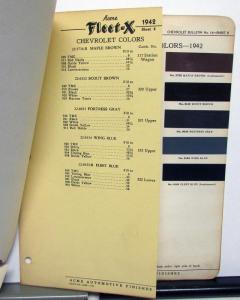 1942 Chevrolet Color Paint Chips Automotive Finishes Original Acme