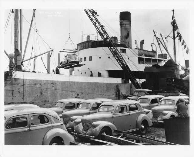 1939 Willys Overland Cars on Ship Press Photo 0001
