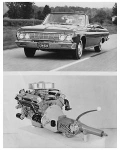 1964 Plymouth Fury Convertible and Engine Press Photo 0026