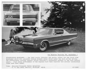1968 Chrysler 300 Press Photo with Text 0012