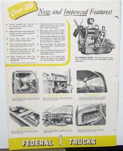 1953 Federal Trucks Dealer Sales Brochure 1800 Series Style Liner Models Specs