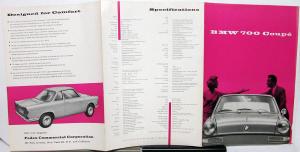 1960 BMW 700 Coupe Dealer Sales Brochure Folder Features & Specs