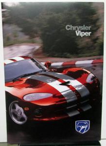 1998 Chrysler Viper Foreign Dealer Sales Brochure French Text W/Data Folder