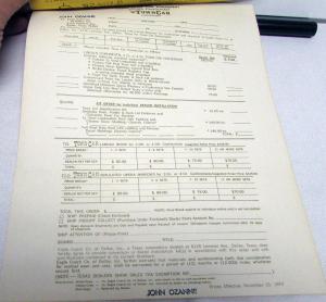 1973 Lincoln Town Car Eagle Coach Co Custom Conversion Sales Kit Order Form