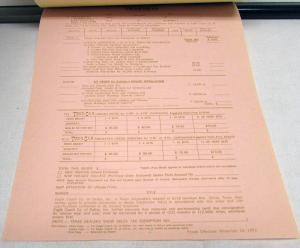 1973 Lincoln Town Car Eagle Coach Co Custom Conversion Sales Kit Order Form