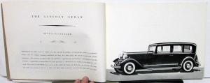 1932 Lincoln Twelve Cylinder Cars Dealer Brochure Custom & Standard Body Repro