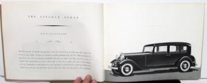 1932 Lincoln Twelve Cylinder Cars Dealer Brochure Custom & Standard Body Repro