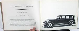 1932 Lincoln Twelve Cylinder Cars Dealer Brochure Custom & Standard Body Repro