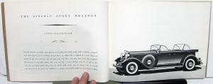 1932 Lincoln Twelve Cylinder Cars Dealer Brochure Custom & Standard Body Repro