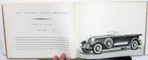 1932 Lincoln Twelve Cylinder Cars Dealer Brochure Custom & Standard Body Repro