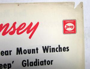 1963 Jeep Gladiator Truck Ramsey Winches Sales Sheet Accessories Wrecker