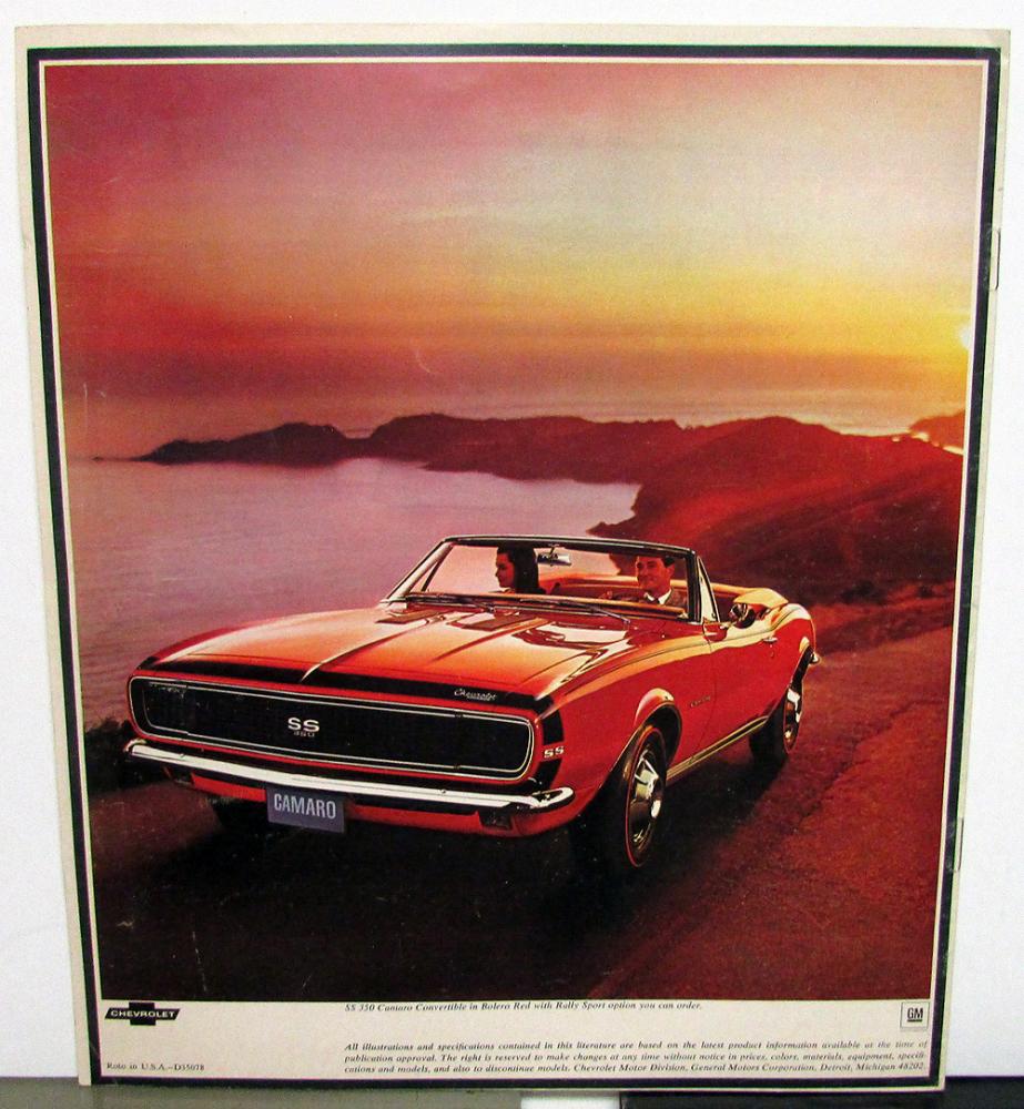 Original 1967 Chevrolet Camaro RS SS Dealer Sales Brochure 396 350 327