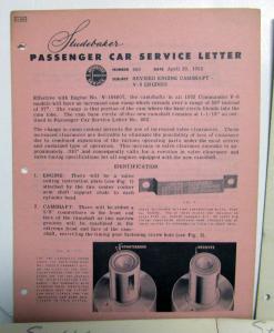 1952 Studebaker Service Bulletin & Service Letter Collection Shop Manual Updates