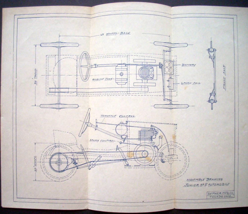 1917 1918 Junior No. 2 Auto Built for Boys Sypher Mfg Co Original Leaflet