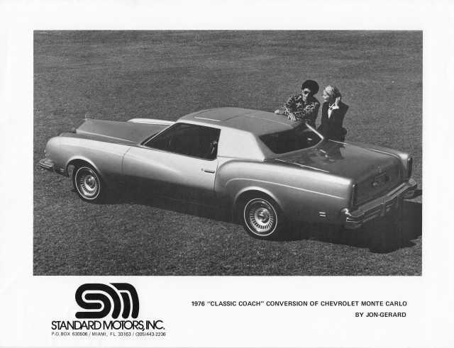 1976 Chevrolet Monet Carlo Classic Coach by Standard Motors Press Photo 0264