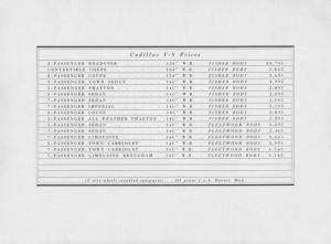 1933 Cadillac V8 Price Sheet Plate with Convertible Coupe on Front